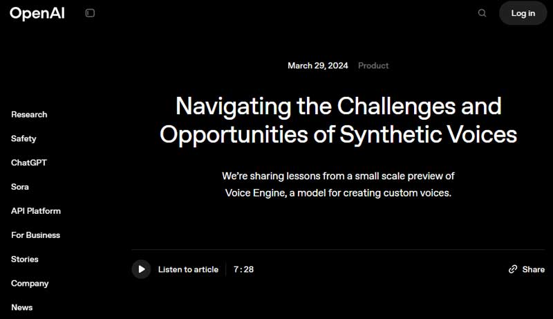 Voice Engine by OpenAI